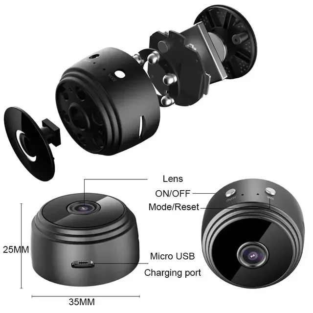 A9 Mini Wireless Security Camera WiFi 720P HD Mini Voice Cameras for Home Security Battery Operated Surveillance Cameras 6