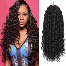 

16Inch Crochet Hair Loose Deep Synthetic Curly Hair African wig Goddess Faux Locs low temperature Silk Deep Twist Black Women