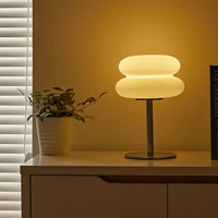 Bedroom bedside lamp creamy style table lamp USB plug tri color dimming living room study atmosphere light 2