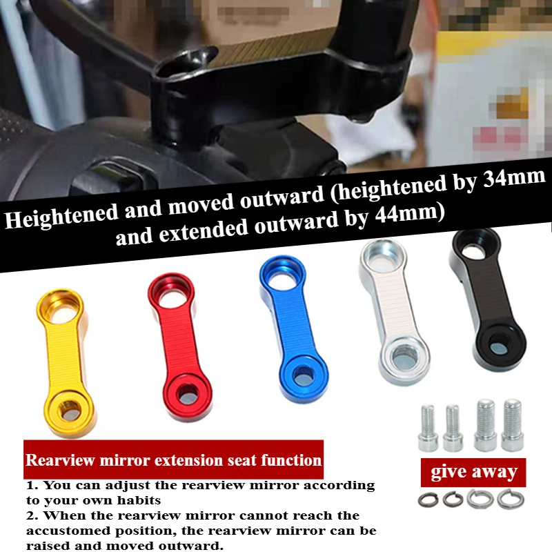 Motorcycle Rearview Mirrors Extension Riser Extend Adapter Mirror Extender Adapters Riser Supplies Rear View Base Mirrors motorcycle mirror motorcycle mirrors