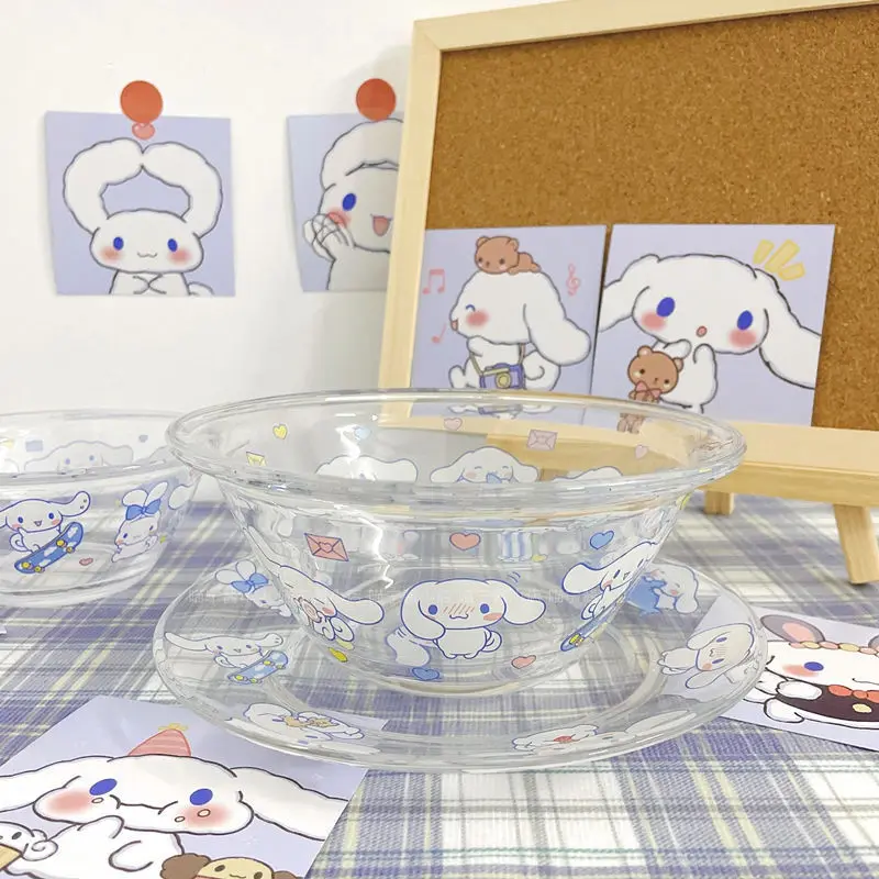 Cute Kawaii Cinnamoroll Inspired Divided Meal/ Food Glass