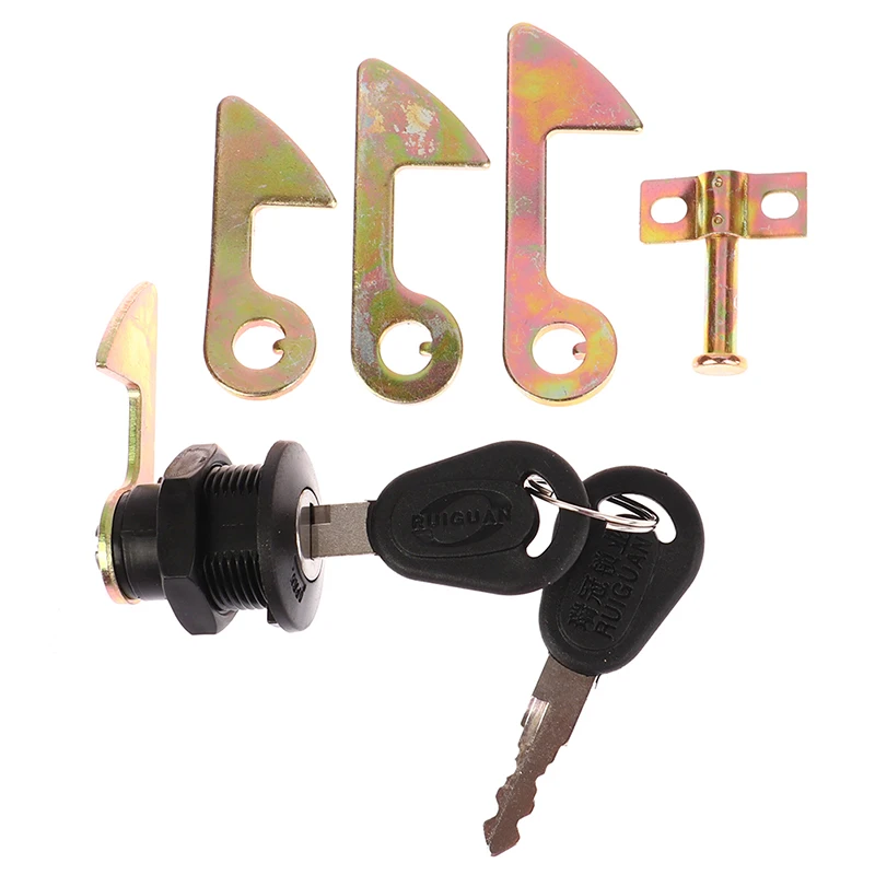 Electric Car Scooter Tail Box Lock Trunk Lock Motorcycle Rear Locks 1Set 1Lock 2Keys 4Metal Hook motorcycle key cylinder lock motorcycle key accessories