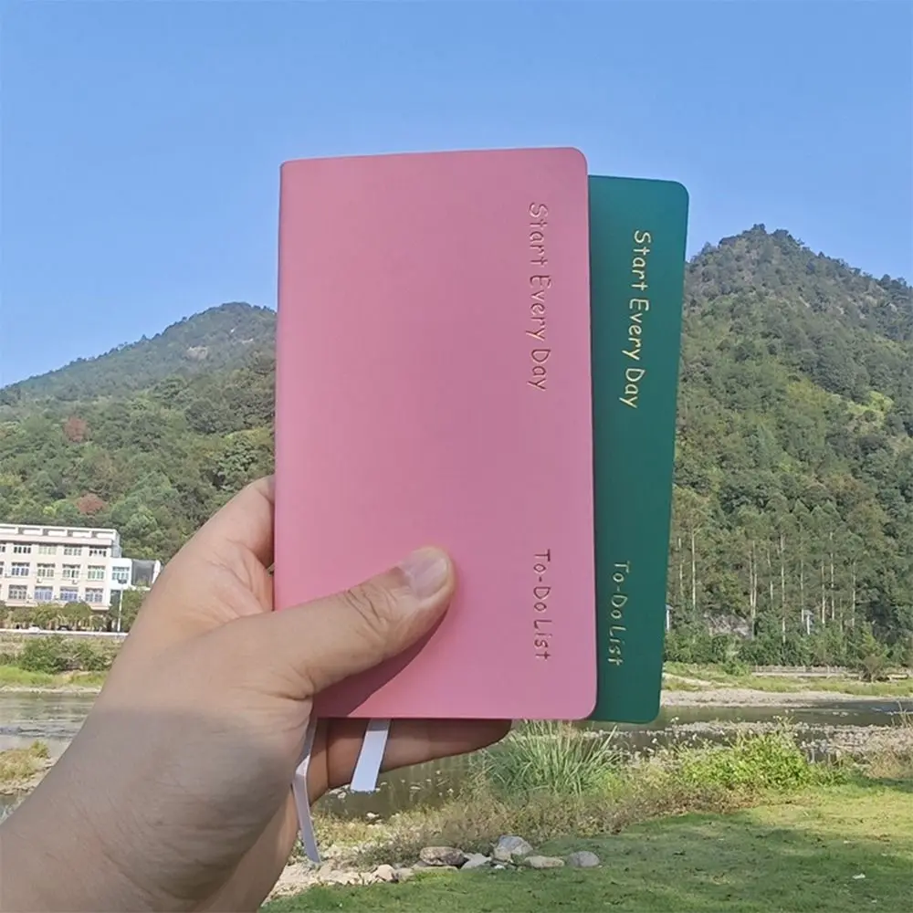 크리에이티브 A6 Todolist 노트북 인조 가죽 커버 종이 스크랩북 문구류 192 페이지 줄이 있는 메모장 메모 작성