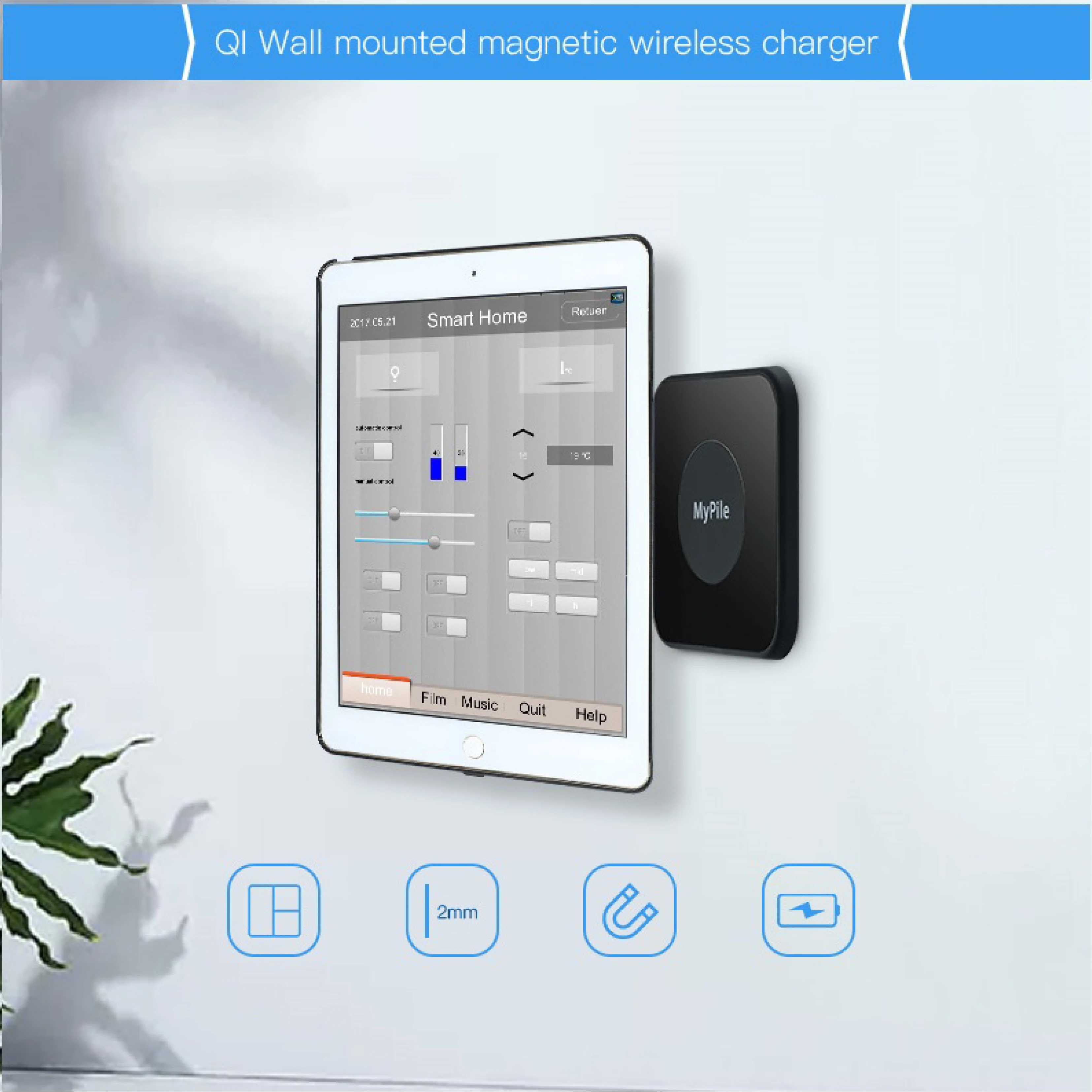 Ipad Wireless Charging, Magnetic Wall Mount - Smart Home Control -  AliExpress