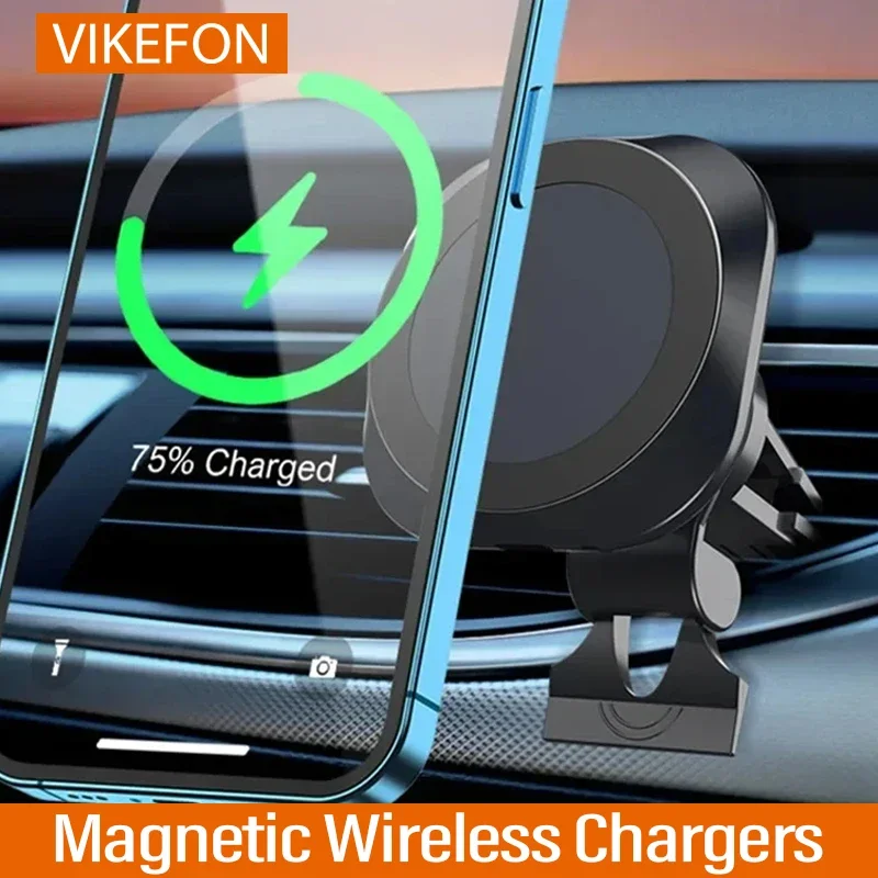 30W Magnetic Wireless Charger Stand Magnet Car Phone Chargers Holder Mount For IPhone 12 13 14 15 Pro Fast Charging_voghion.com