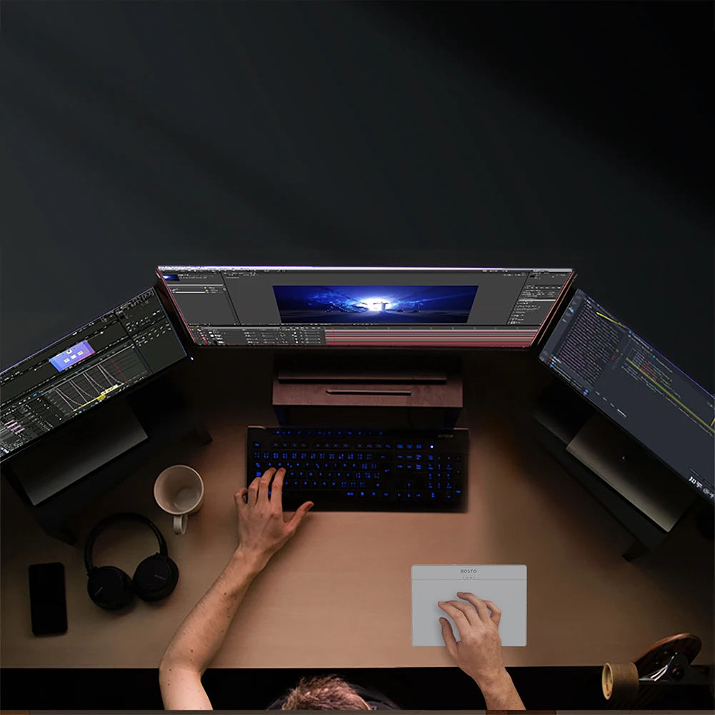 Portable Track Pad Multi-Gesture USB Touchpad Mouse High Precision Haptic Feedback Ergonomic Trackpad Mouse for Laptop iPad Mac