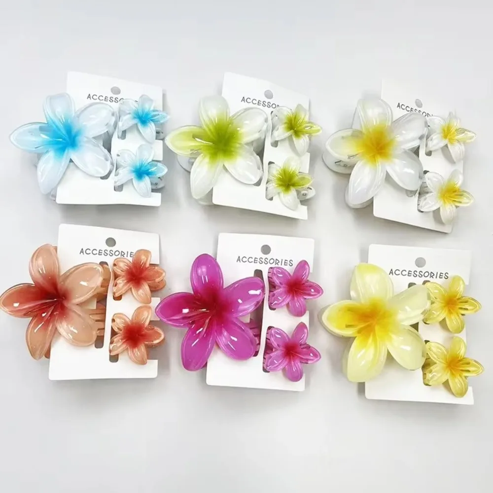 Acrylic Hawaiian Flower Hair Clips for Women