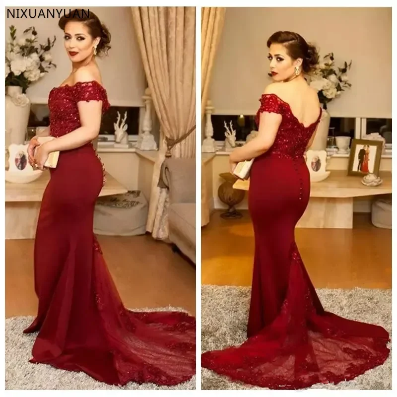 Mermaid Formal Mother's Dresses Vestidos De Festa Long Prom Gowns Bride's Mother Formal Dress