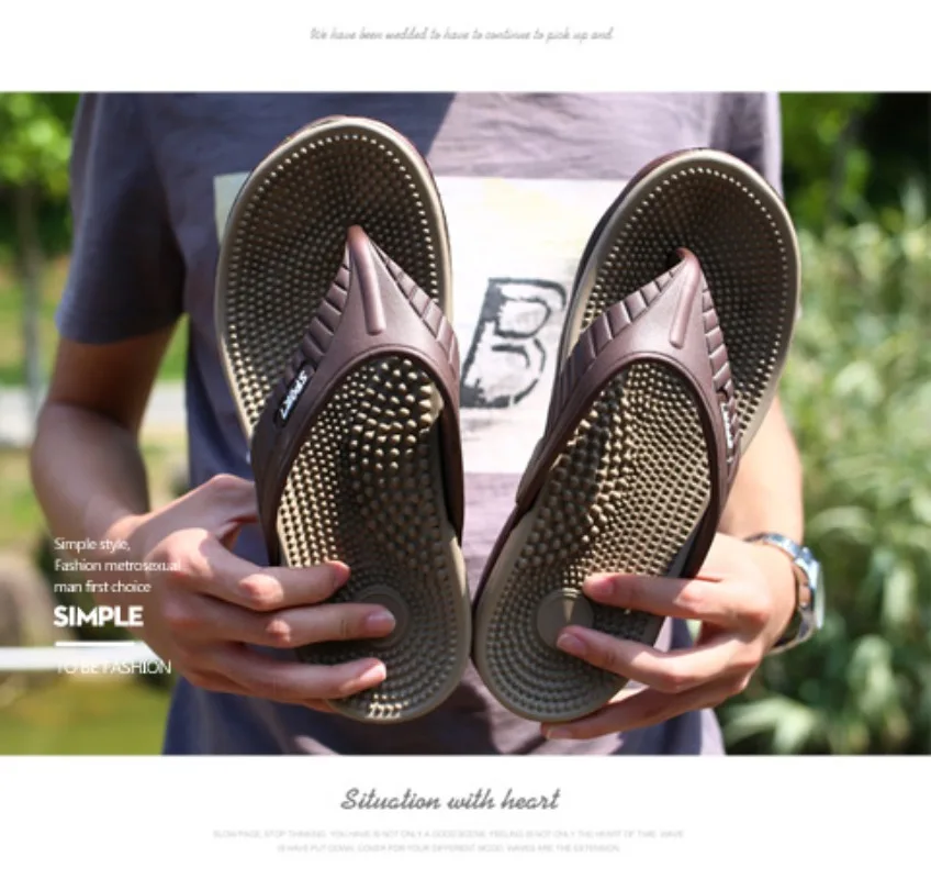 Männer Massage Flip-Flops Sommer Atmungsaktive Strand Schuhe Sandalen Männer Luxus Outdoor-Flip-Flops Hohe Qualität Plus Size46 Männer Hausschuhe – Detail 15