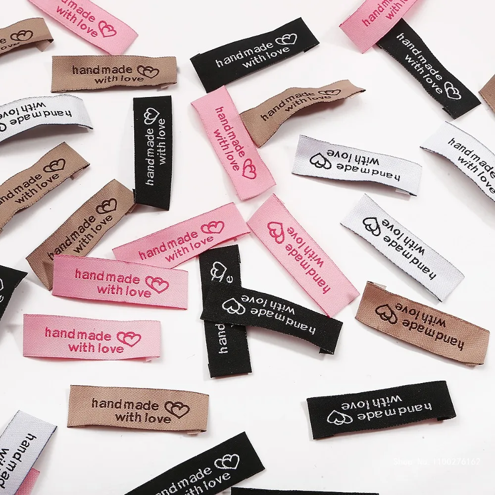 

1000pcs Wholesale Customize Logo Garment Label One Colour Logo Woven Label Customize Logo Garment Care Label