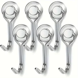 Magnetic Swivel Hooks - Heavy Duty Set of 6 for Home and Kitchen Organization (6pcs)