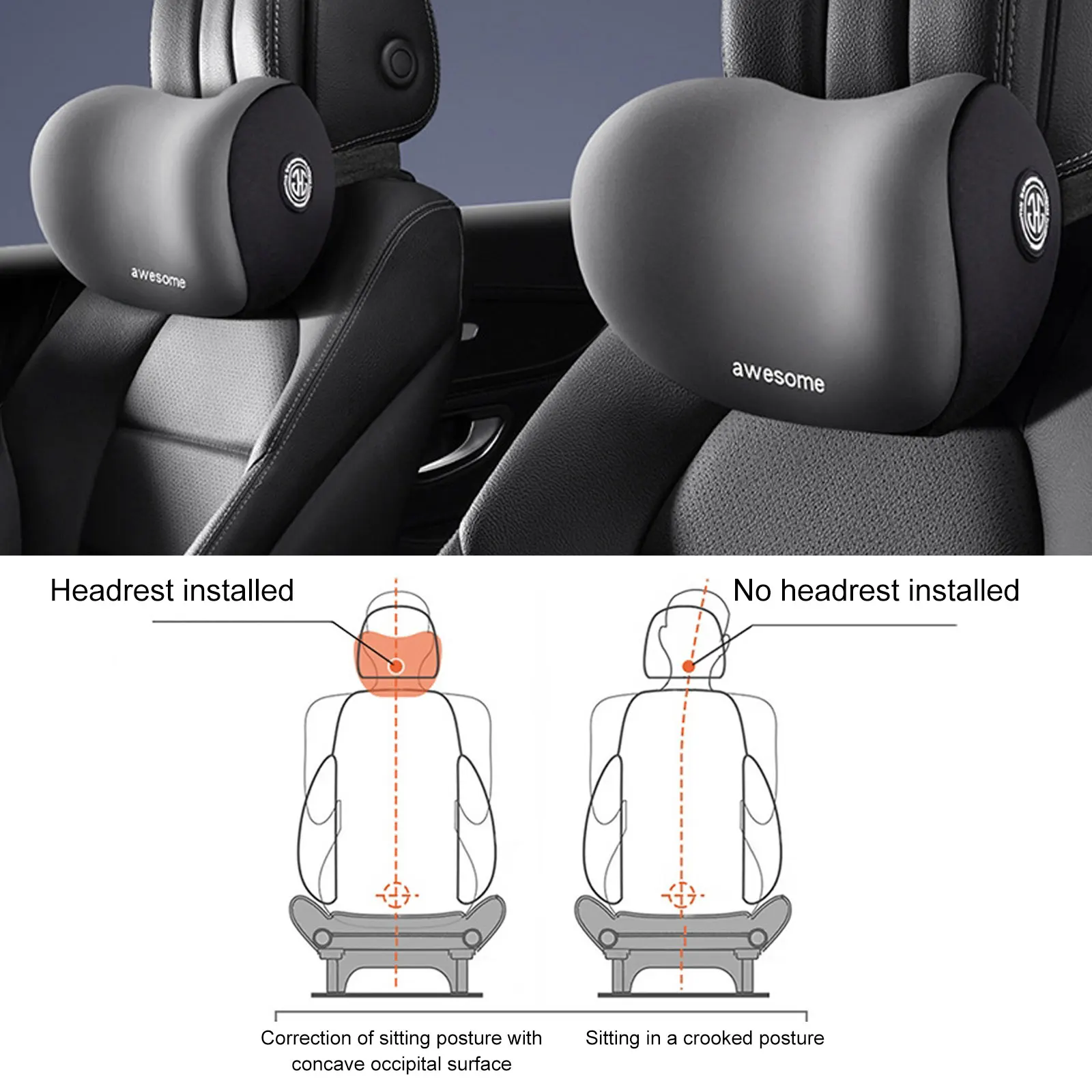Car Headrest Neck Pillow Support Memory Cotton Car Seat Lumbar Support Soft  Neck Rest Protector Waist Cushion For Car Pillow - AliExpress