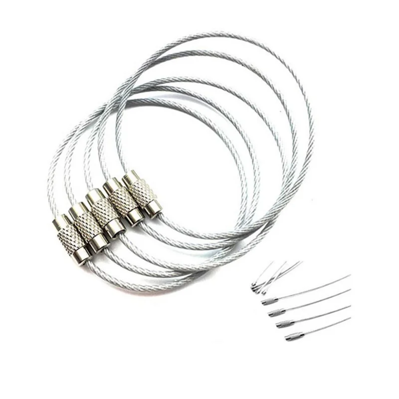 200pcs Stainless Steel Wire Ring/key Ring Wire Rope Wire Chain Key Chain Edc Accessories 4