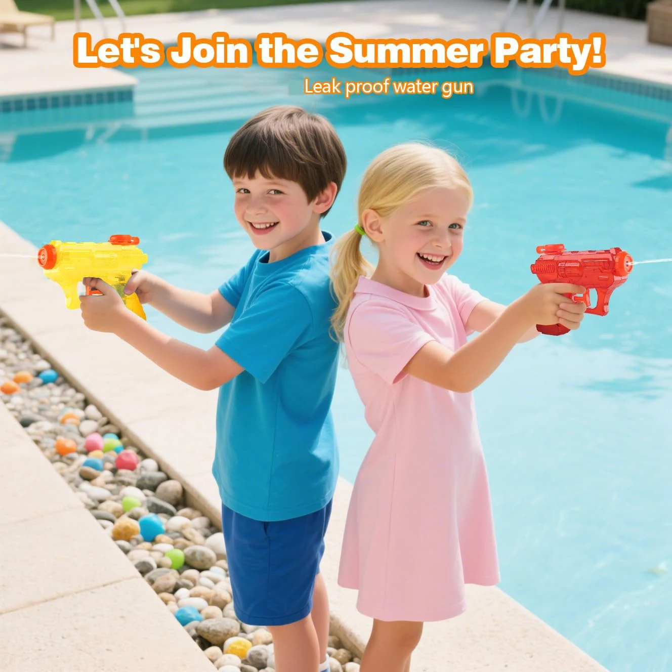 2er-Pack bunte Wasserpistolen für Kinder und Erwachsene – ideal für Pool, Strand und andere Outdoor-Aktivitäten._voghion.com