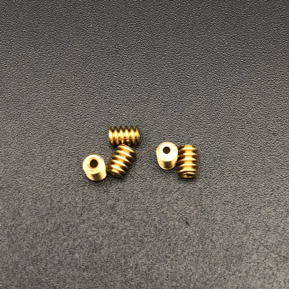 5개/세트 0.2M 모듈러스 황동 싱글 헤드 웜 기어 보어 0.98MM (1MM 샤프..