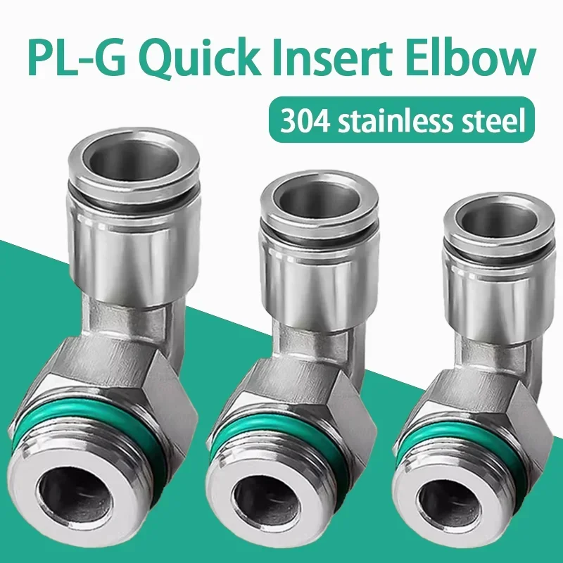 

PL 304 Stainless Steel G Thread Pneumatic Quick Fitting Coupling 1/8" 1/4" 3/8" 1/2" External Thread Trachea Hose Connector