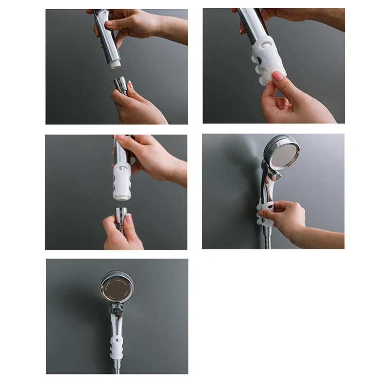 1PC Shower Head Holder Silicone Suction Cup Shower Bracket Removable Reusable Shower Stand Supports Bathroom Accessories