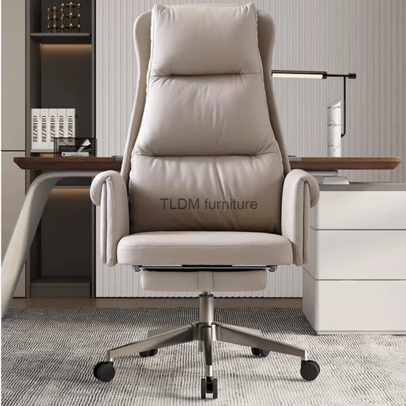 

Leather Office Ergonomic Chair Swivel Accent Reading Mobile Modern Luxury Chair Rolling Nordic Meubles De Salon Office Furniture