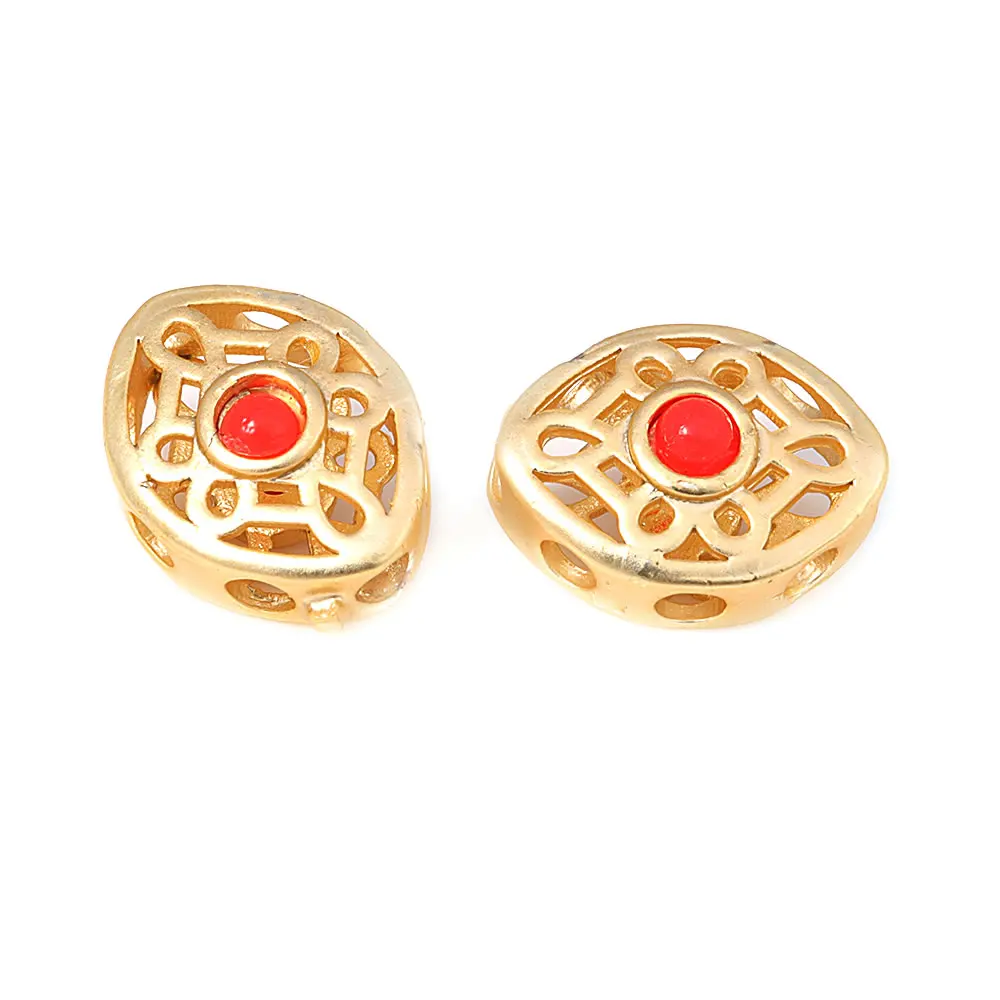 Pulseras de Cuentas Nepalesas Vintage Estilo 5PCS Brasso Dorado Mate Accesorios DIY para Hacer Joyería - details 86