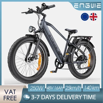 ENGWE E26 Bici Elettrica da Città 250W, 48V 16Ah 25km/h Pneumatici 26"×4.0" Freno Idraulico Autonomia Massima 140km Bici Elettrica da Montagna