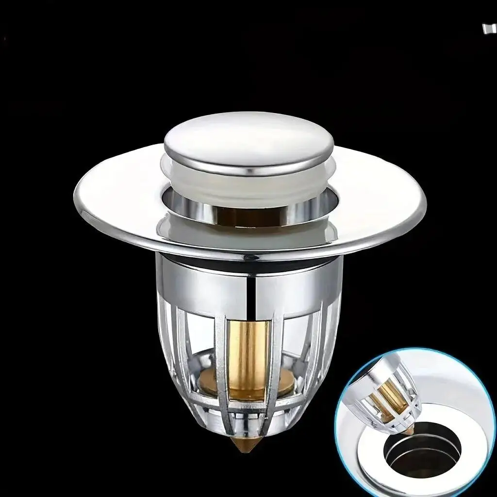 Bathroom Sink Plug Shower Drain Plug Washbasin Leak Plug Sink Drain Strainer Shower Sink Strainer Bathtub Stopper Basin Drain Cover Sink Hole Cover Bathroom Water Stopper Drain Seal Plug 1-3PCS Bathroom shower sink filter plug hair sink filter kitchen bathtub plug rebound press
