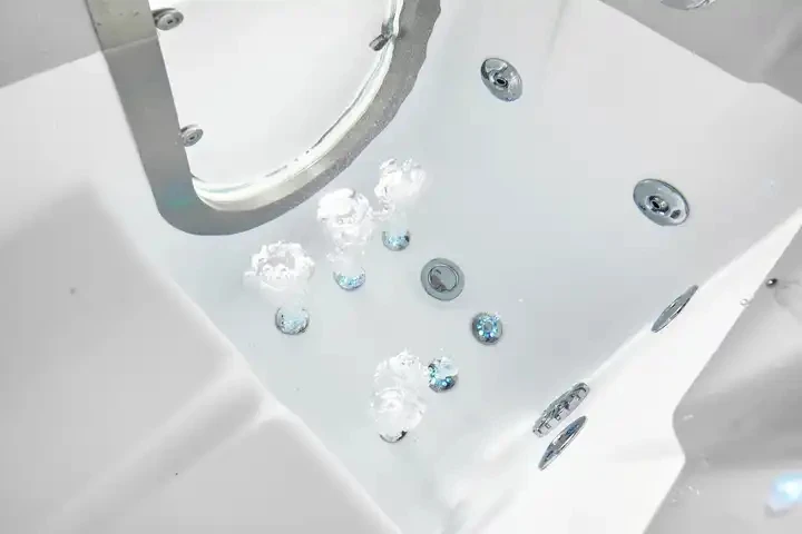 Hot selling acrylic walk-in bathtub with lights old people disabled person massage air bubble walk in bathtubs 5