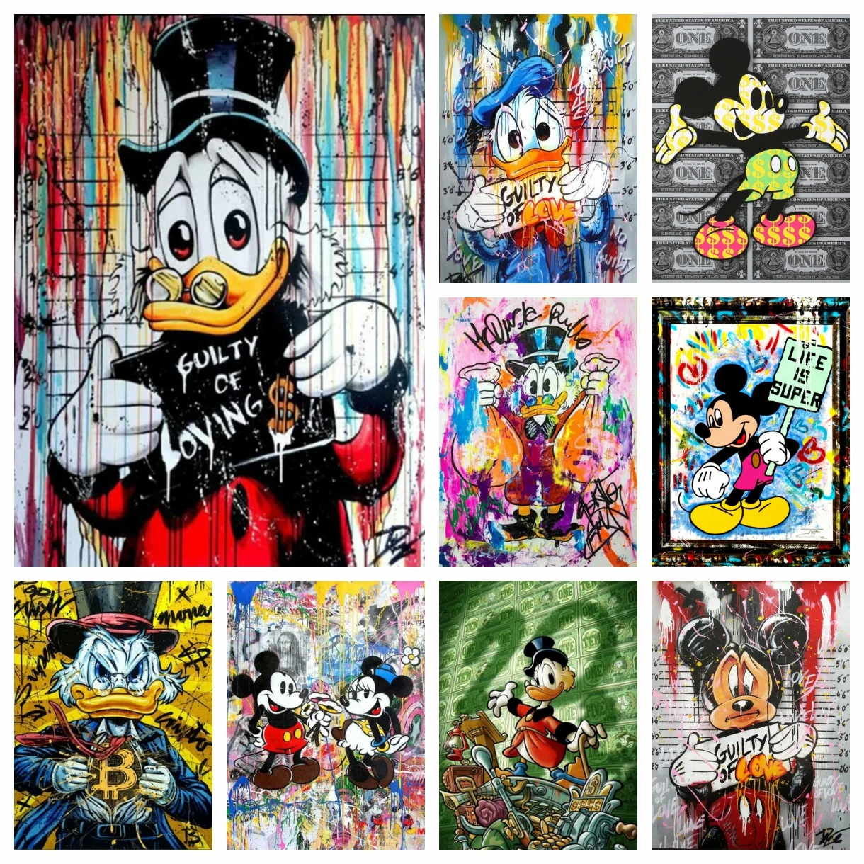 Disney DIY Diamond Art Painting Kits Mickey Donald Duck McDuck Bitcoin  Money Cartoon Embroidery Mosaic Cross Stitch Home Decor - AliExpress
