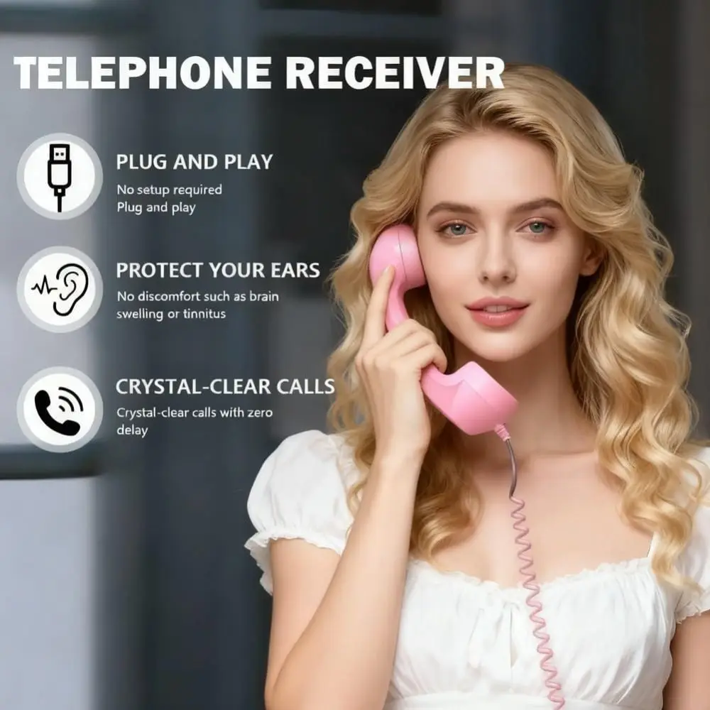 Microphone-Equipped Tangle-Free Handheld Phone Receiver