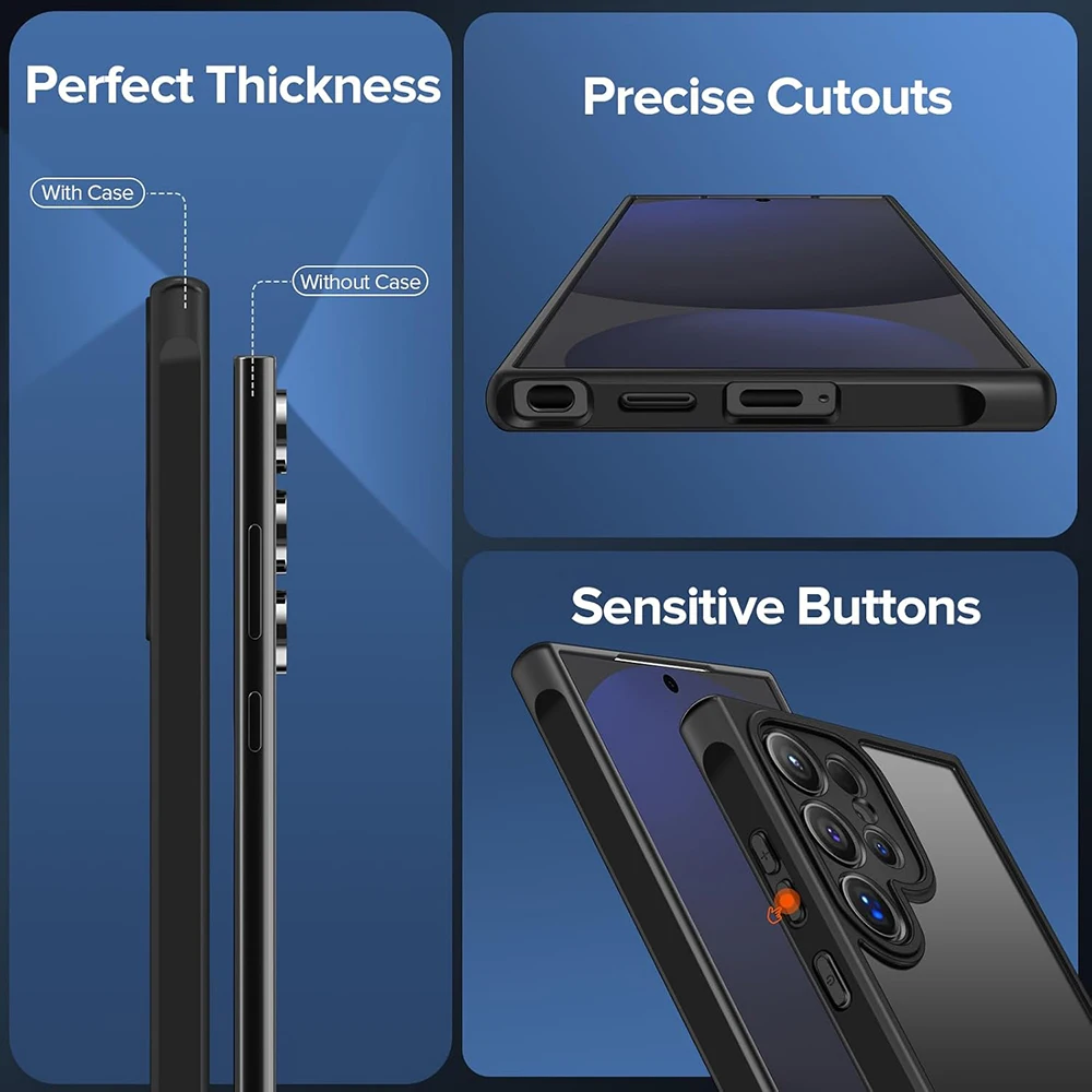 Hybrid Military Grade Anti-Drop Case - Translucent Black Hard Cover