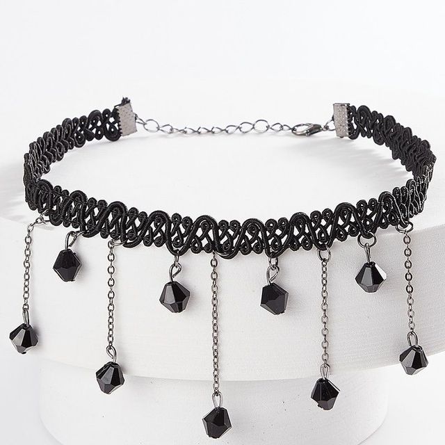 Goth Black Velvet Choker Necklaces Gothic Style Rope Women Neck Decoration Chocker Jewelry on Girl Neck Accessories - Style1