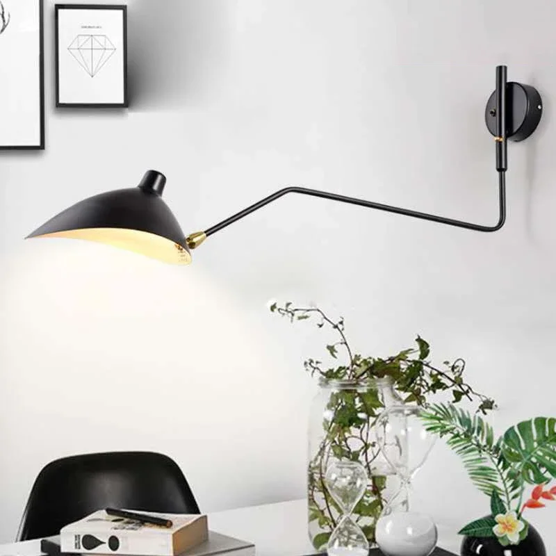 Nordic rotating long pole LED wall lamp creative lighting fixture for living room, bedroom, dual head lighting wall lamp 4