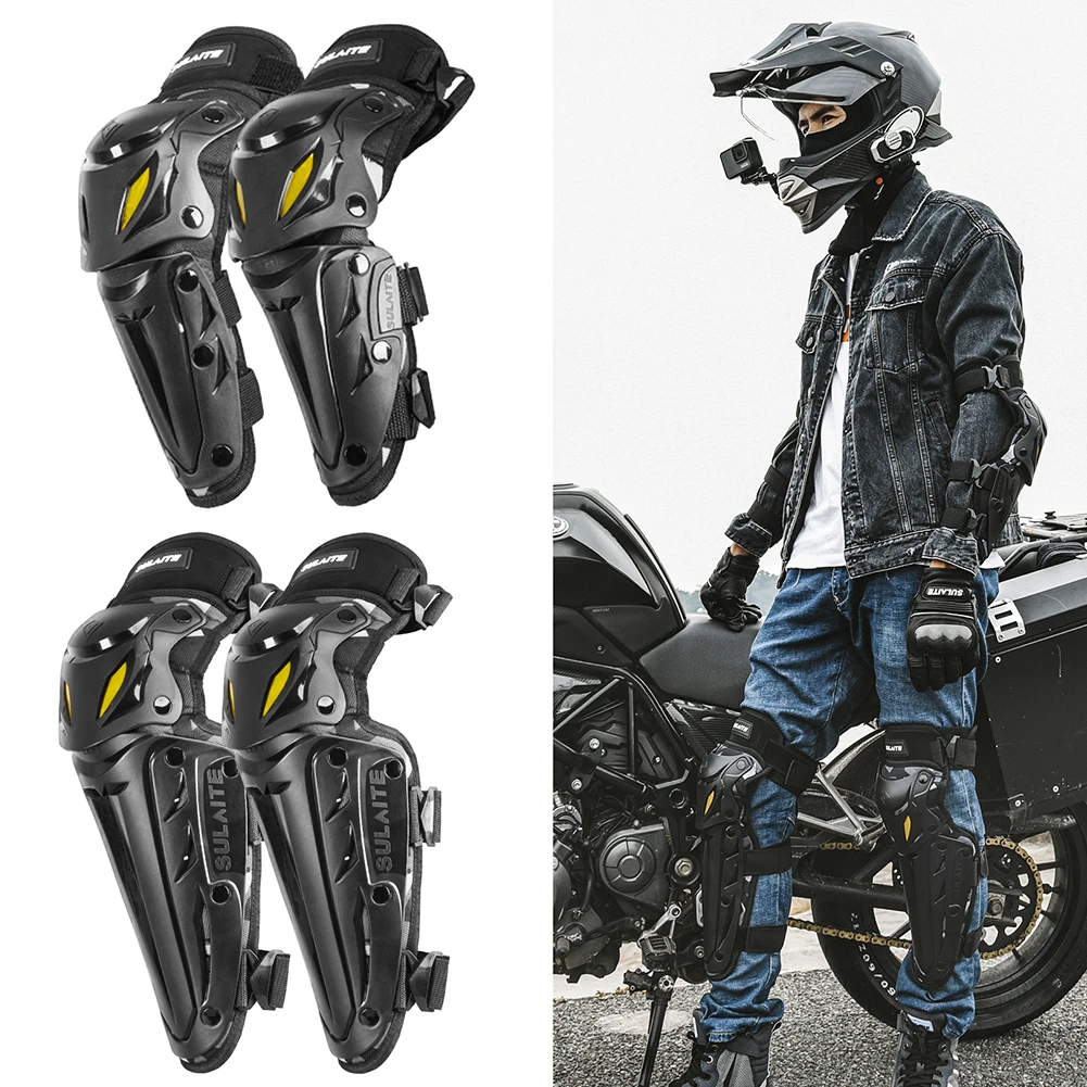 SULAITE 1/2pair Knee Elbow Combo Motorcycle Thicken Knee Pads Protective Gear Equipment Motocross Motorbike Riding Elbow Guard 2