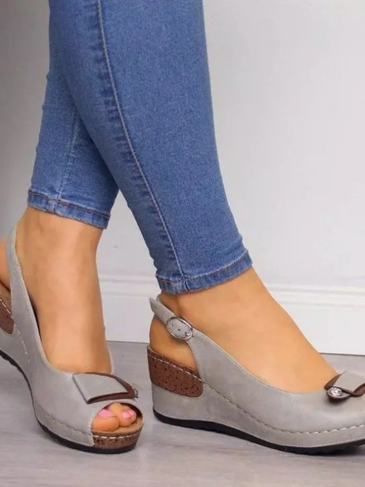 Womens Ladies  Mule Sandals Casual Summer Comfort Wedges Heel Strap Shoe Size 