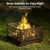 26 Inch Outdoor Wood Burning Fire Pit with Mesh Cover and Fire Poker Large Square Metal Fireplace Ideal for Patio Backyard Gard 5