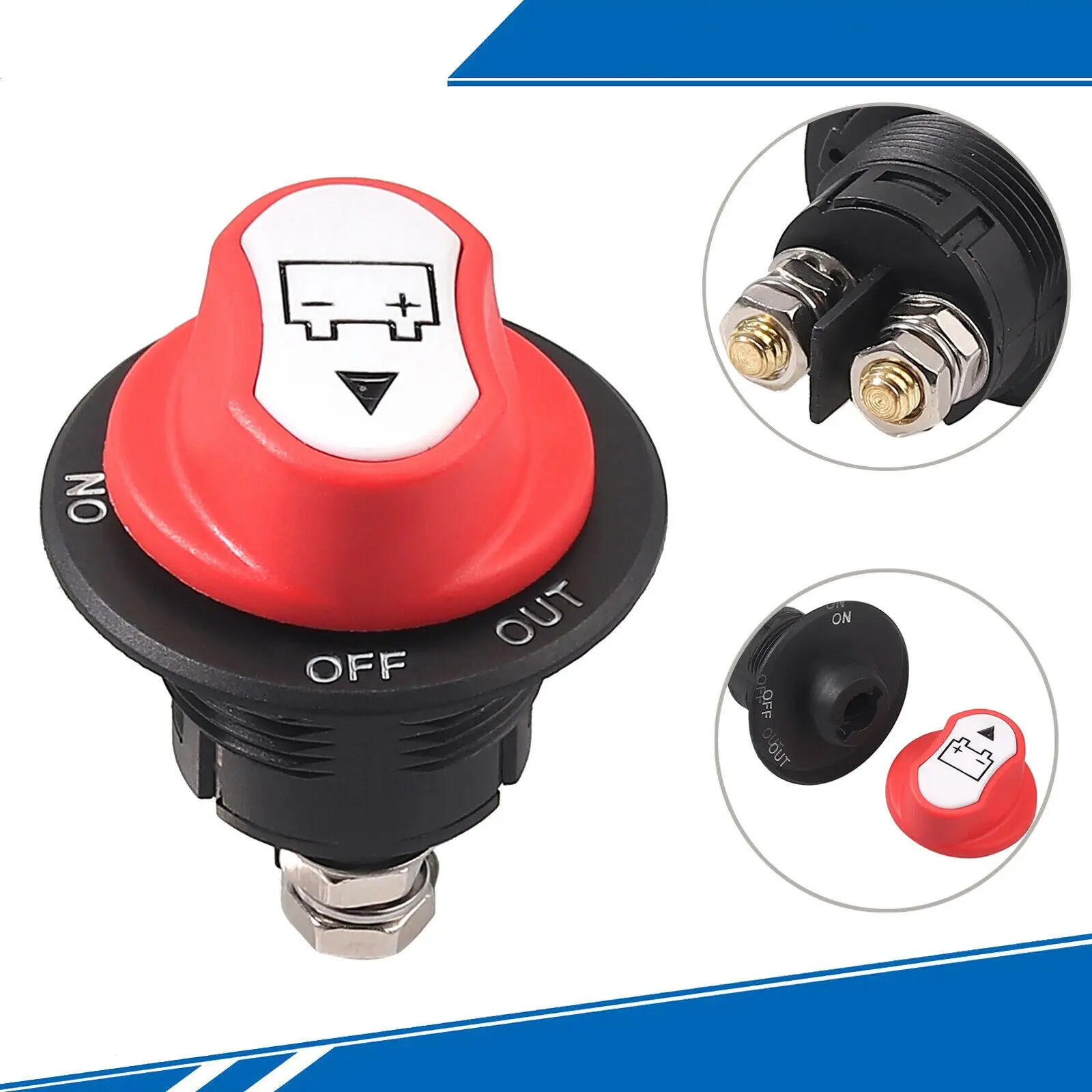 100A RV Marine Boat Car Truck Auto Yacht Battery Isolator Disconnect Selector Rotary Switch Cut Off Kill Main Power Switch 3 way toggle switch panel manual off auto bilge pump switch with fuse led indicator for rv marine yacht