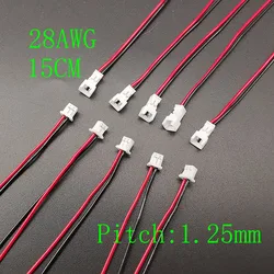 Mini Micro JST Plug Connector Set with Wire Cables - 2 Pin Male & Female - 10Pairs (Pitch 1.25mm)