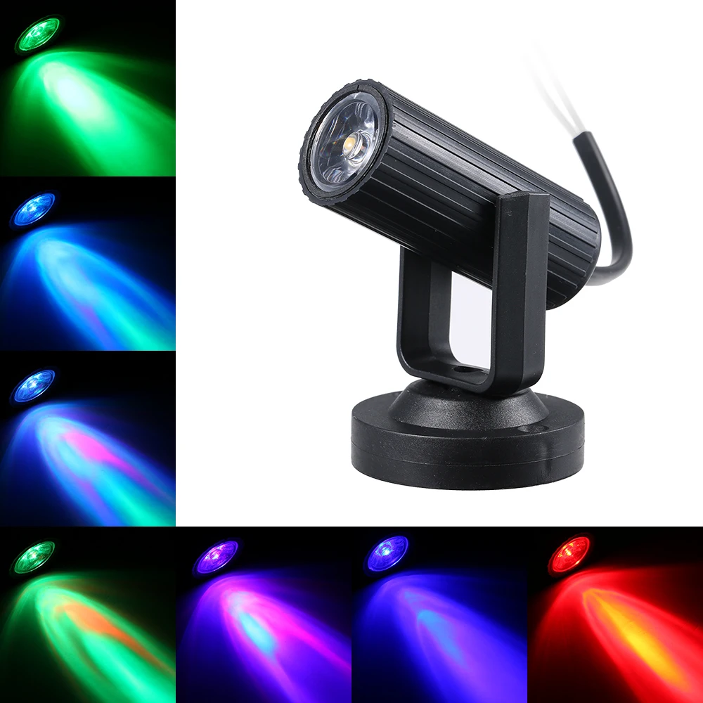 

Mini Stage Lighting AC85-265V 1W LED Spot Lamp Fixture Portable Laser Light For Home Party Decoration Disco DJ Show Pub Concert