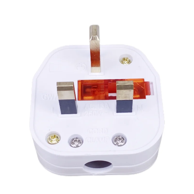 UK White 3 Pin Switch 250V 13A AC Power Plug With Switch Male Electrical Socket Fused Connect Cord Overload Protection Adapter