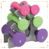 20 lb Hourglass Neoprene Dumbbell Set with A-Frame Rack