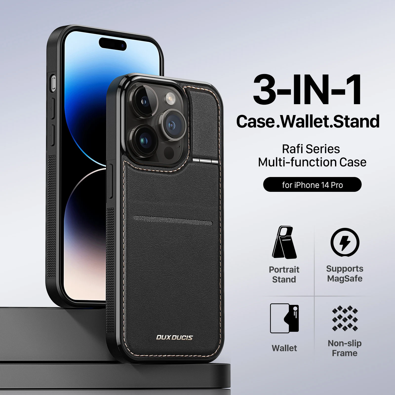 

Luxury Wireless Charging Magnetic Wallet Case For iPhone 15 14 13 Pro Max Plus Magsafe Bumper Shockproof Cases Cover With Holder