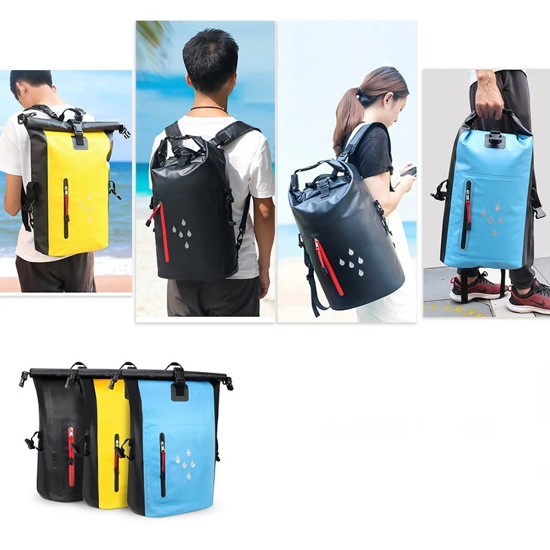 Outdoor Sports PVC Waterproof Rafting Bag Multifunctional Waterproof Bag Shoulder Outdoor Backpack 25L