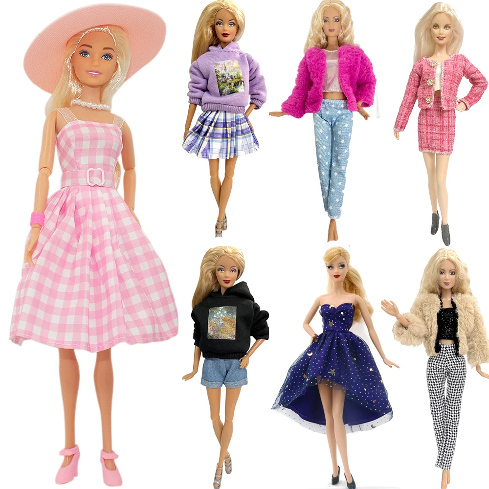 Barbie Kleidung Set Puppenkleidung Für 11,5 Zoll Barbie – Houndstooth Shirt & Weißer Rock Set, 1/6 Maßstab Barbie Kleider