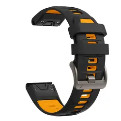 Quick Fit Original Silicone Strap - Durable and Versatile Bracelet for Outdoor and Fitness Adventures (Black Orange)