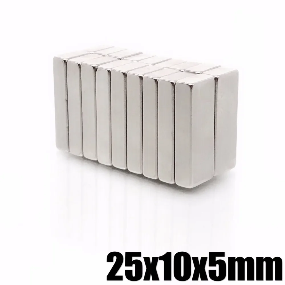 2/5/10/20/30/50 Pz 25X10X5Mm Forte Blocco Magneti N35 Magneti Permanenti 25X10X5 Rettangolare Terre Rare Magnete Al Neodimio 25*10*5
