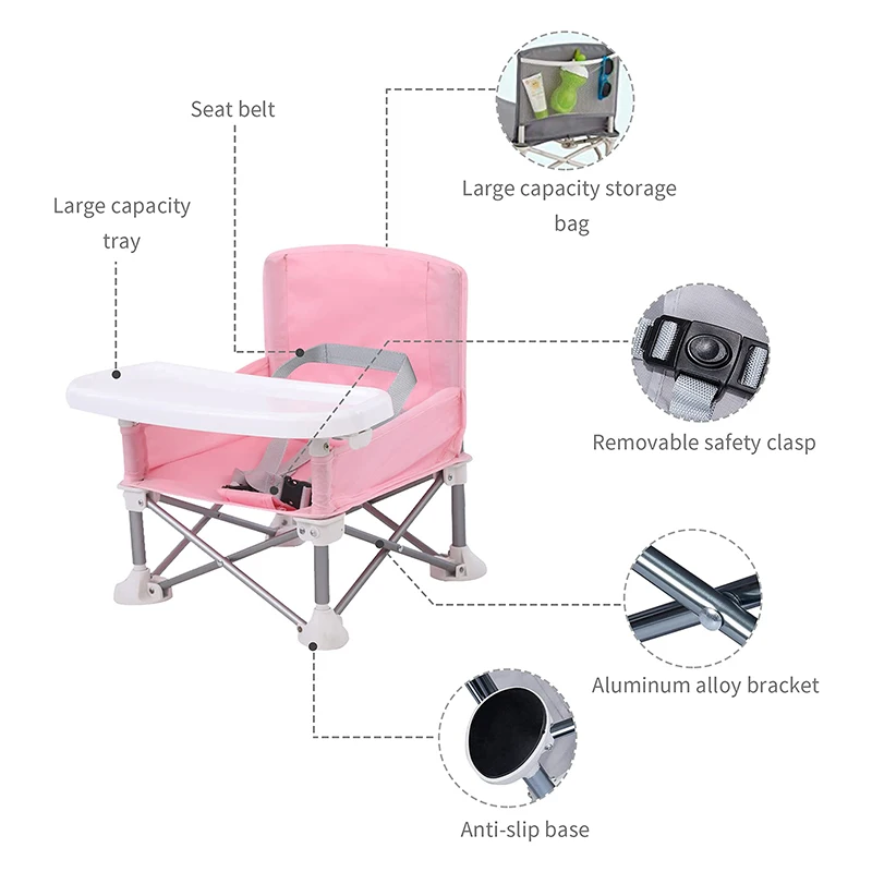 Baby Eating Chair Baby Booster Seat Dining Chair Portable Travel Folding Kids Feeding Chair Outdoor Beach Seat