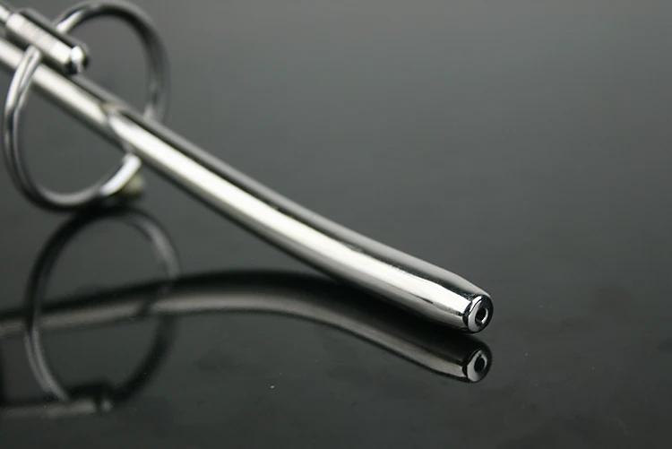 Male Stainless Steel Catheter Tube W Cock Ring Urethral Sounding Stretching Stimulate Penis Plug Adult BDSM Sex Toy A526