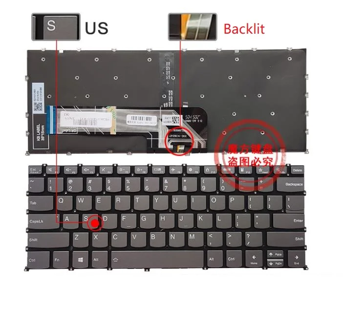 Teclado dos Eua Retroiluminado para Lenovo Ideapad 14iil05 14itl05 Flex 14are05 514iil05 Flex 14are05 5-14are05 Teclado Inglês Novo
