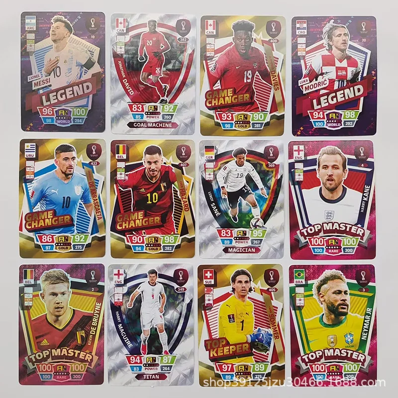 Collectible Cards 360Pcs/Box World Football Stars 10 Cards Per Pack Gold Card Of The World's Greatest Soccer Stars Collection Gift