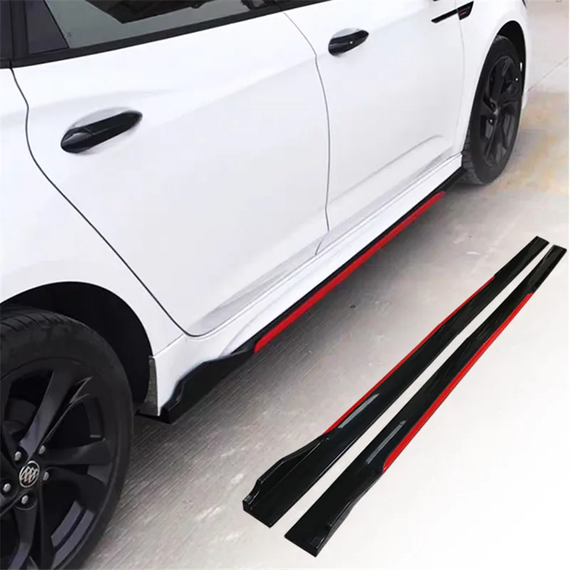 4PCSUniversalRedBlack24MSideSkirtExtensionsCarSideSkirts
