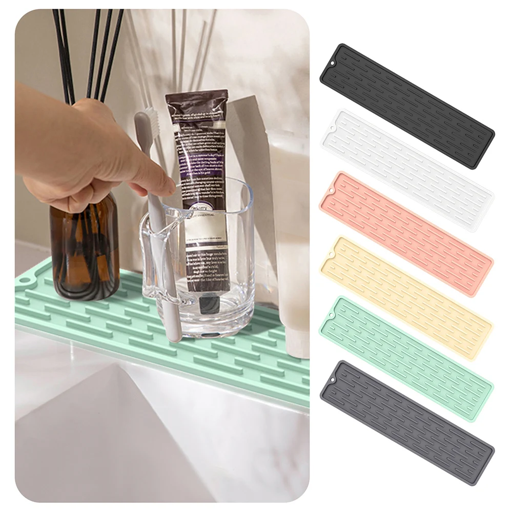 Kitchen Silicone Faucet Absorbent Mat For Sink Splash Guard Faucet